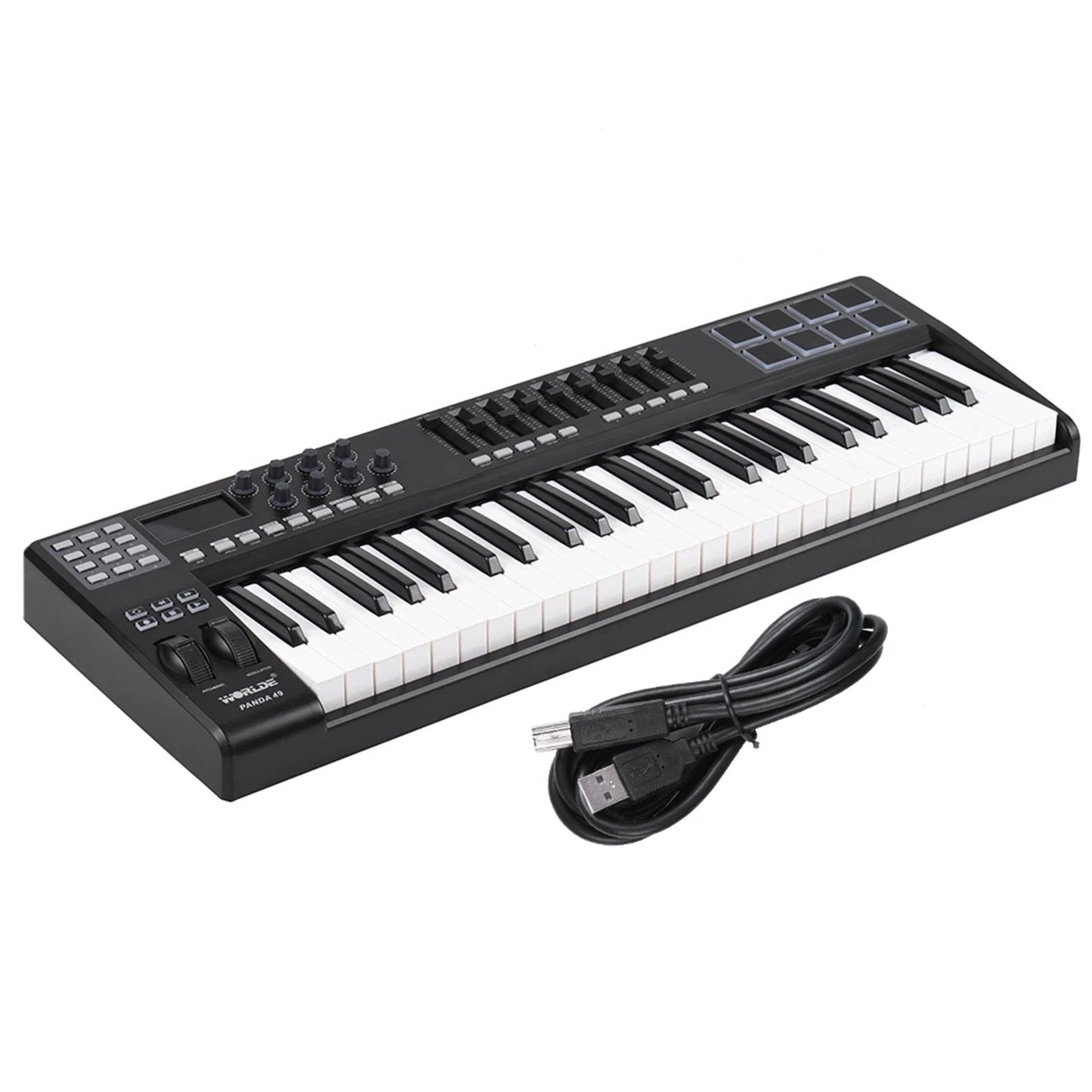 Musical Instrument Synthesizer - WORLDE PANDA49 Edu-pakket | 49-toetsen+8RGB MIDI-toetsenbord