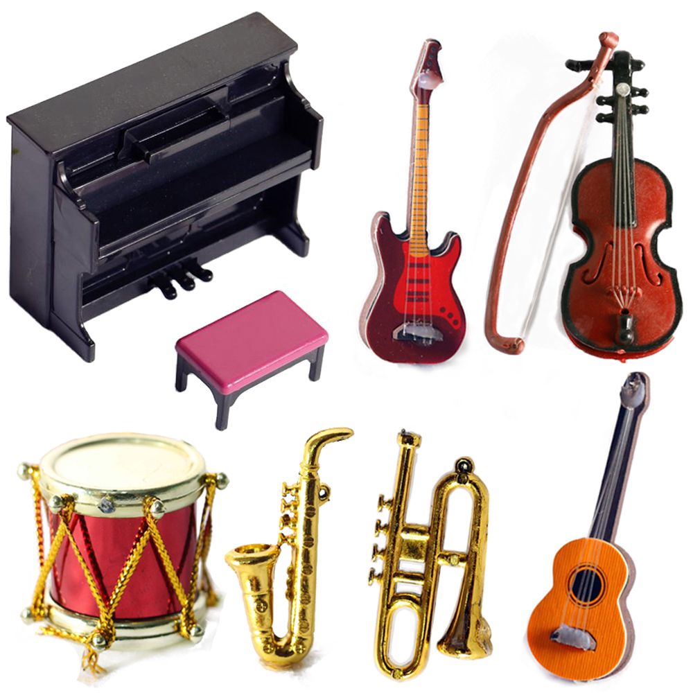 Musical Instrument Horn - Miniatuur Pop Muziekinstrumenten 1/12 Schaal Piano